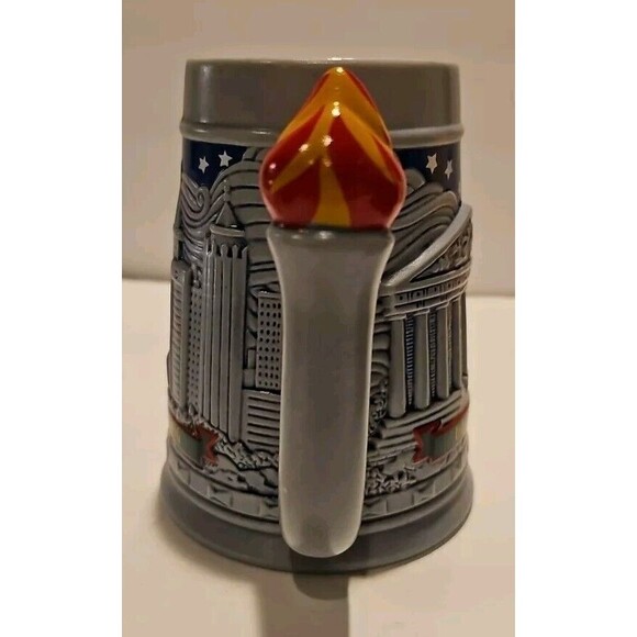 🏅Vintage Budweiser 1996 USA Atlanta Olympic Games Beer Stein Mug Torch Handle - Picture 2 of 5